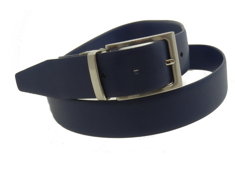 Cintura saffiano saldata - blu - 35mm